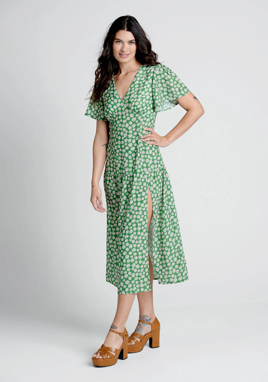 Touch Grass and Smile Midi Dress - Olabens