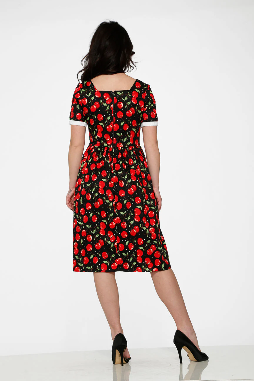 Black & Red Cherry Dress - Olabens