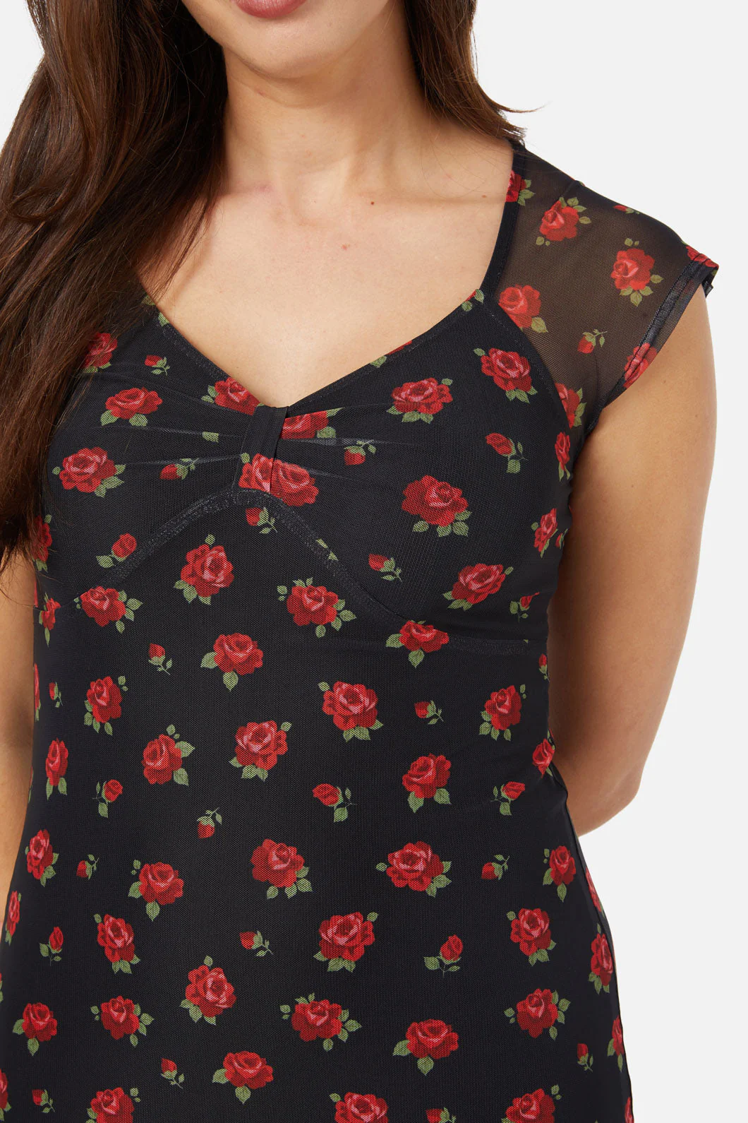 Baby Roses Mesh Dress - Olabens