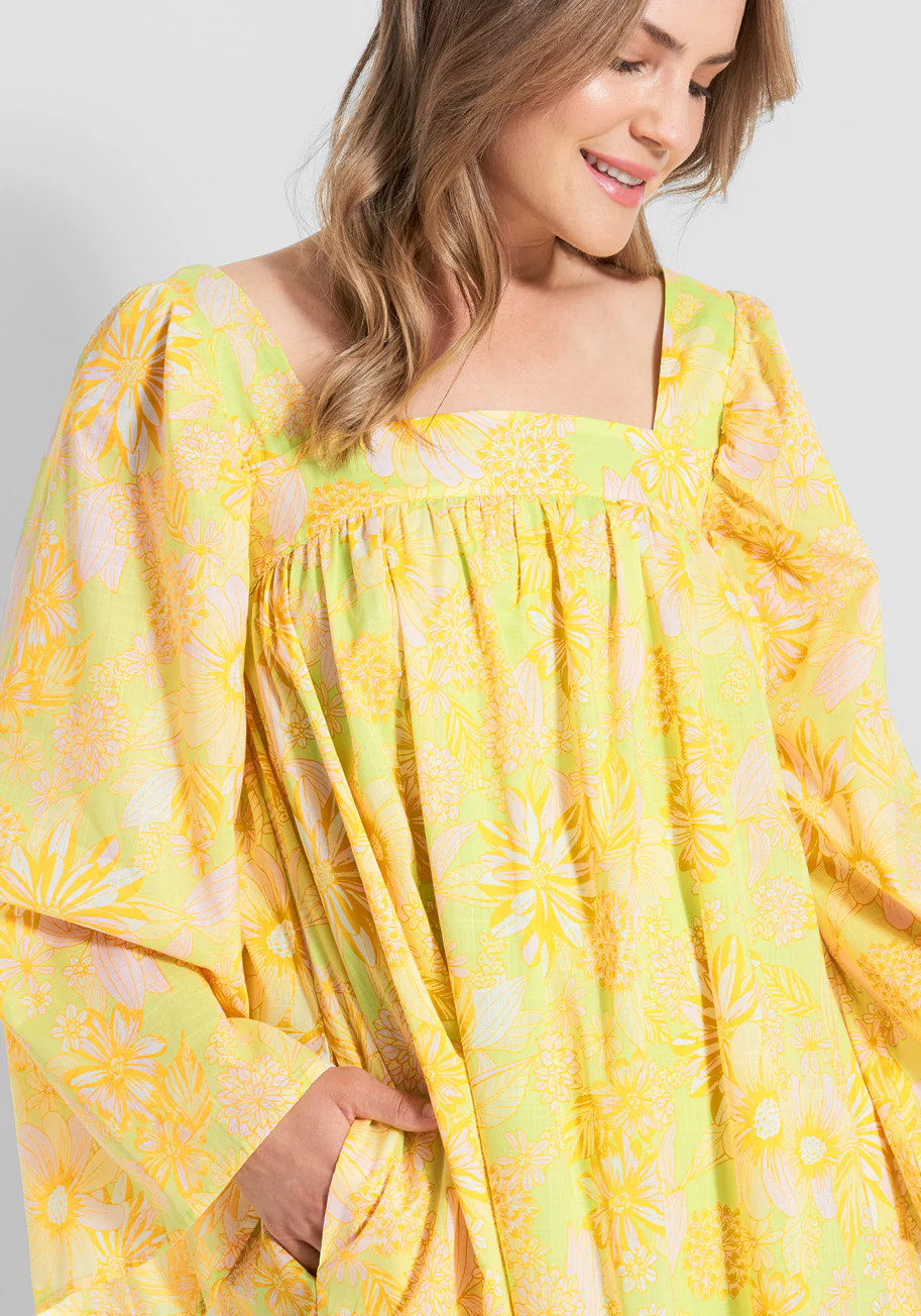 You Say Goodbye, I Say Yellow Midi Dress - Olabens