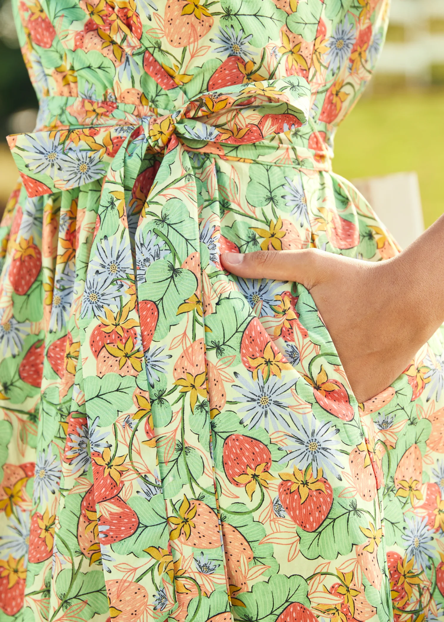 Vibrant Charm Faux-Wrap Dress - Olabens
