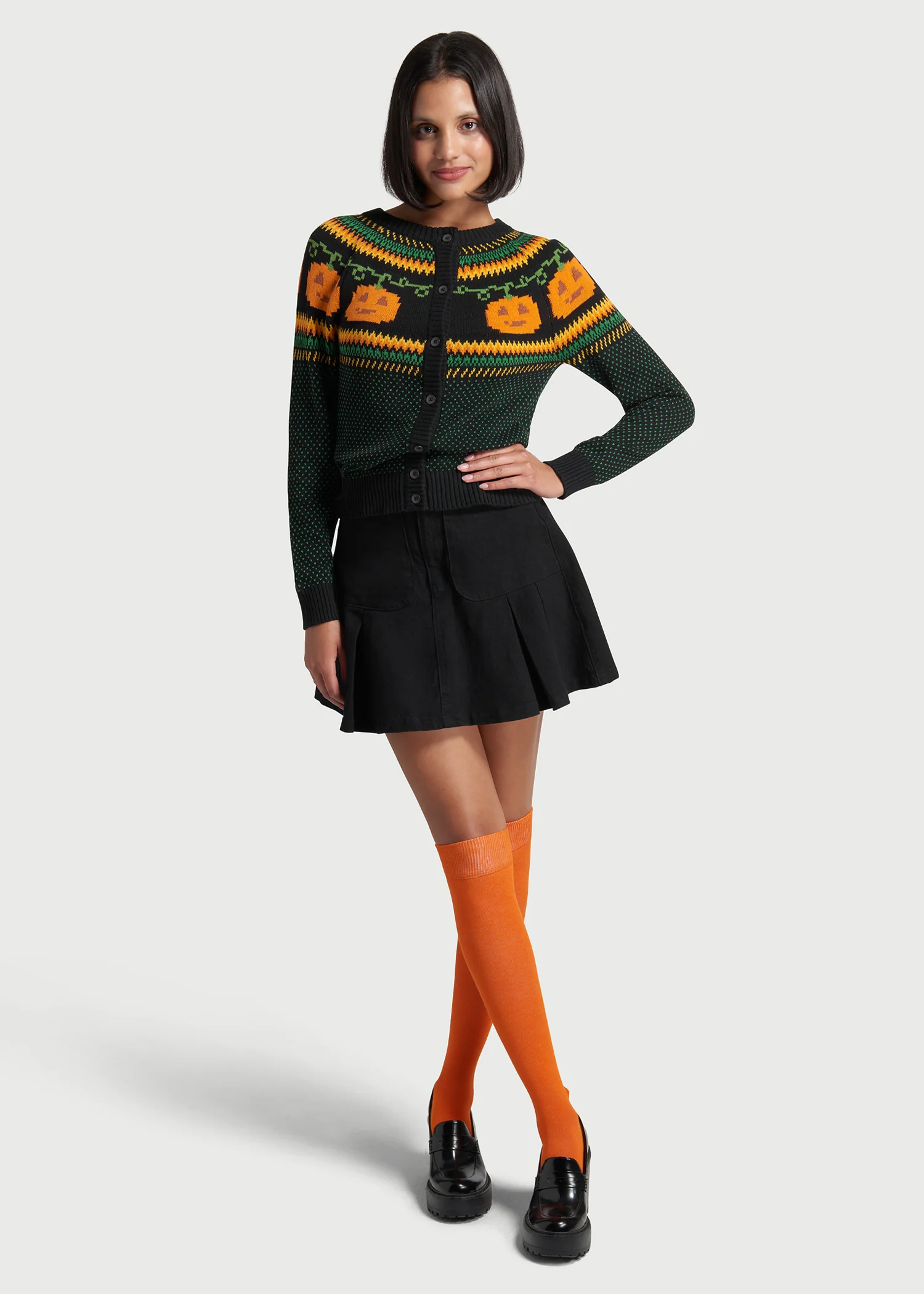 Give 'Em Pumpkin To Talk About Fair Isle Cardigan - Olabens