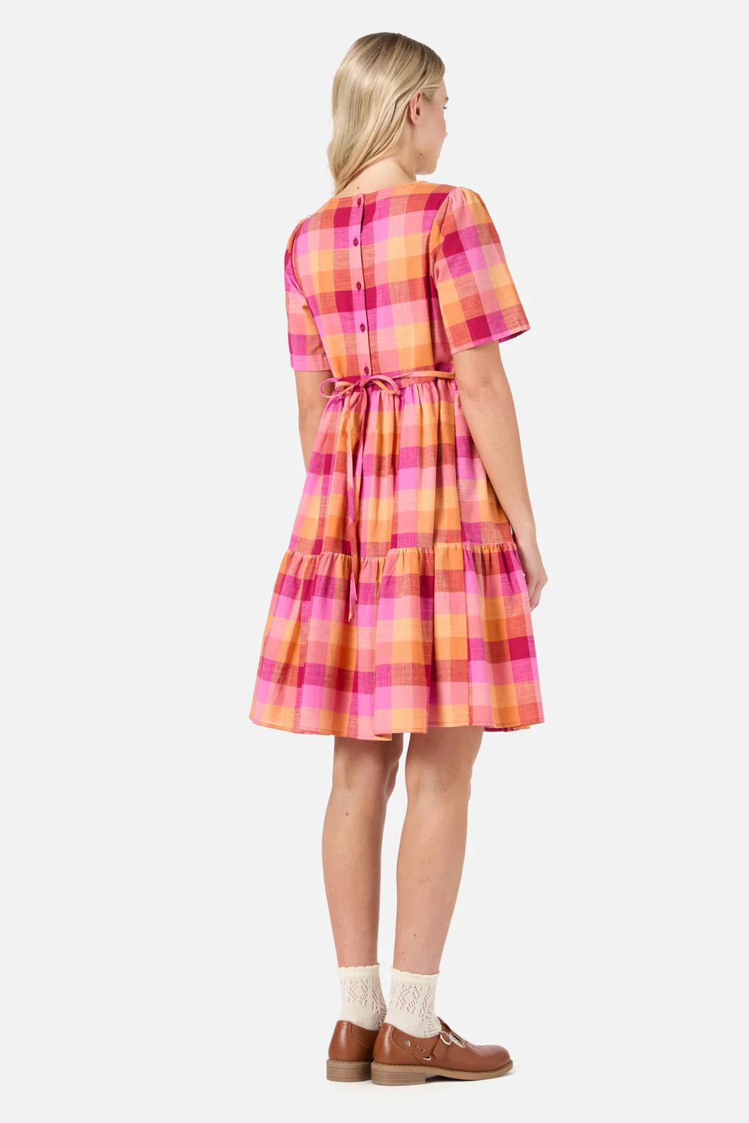 Maxine Check Smock Dress - Olabens