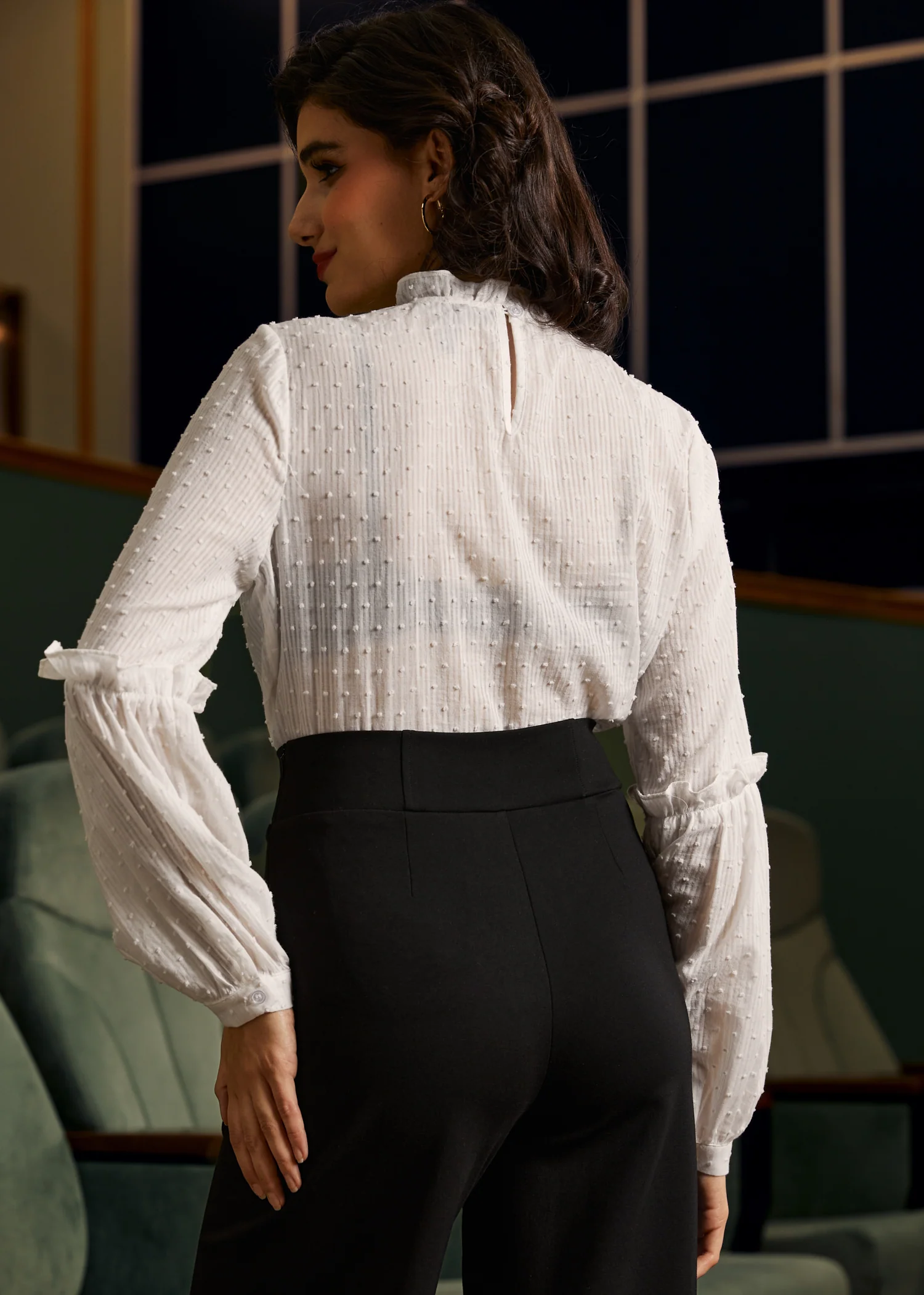 Bygone Beauty Balloon Sleeve Blouse - Olabens