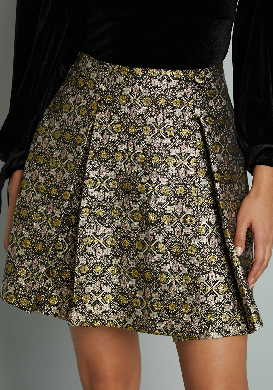 Good As Gold Pleated Skirt - Olabens