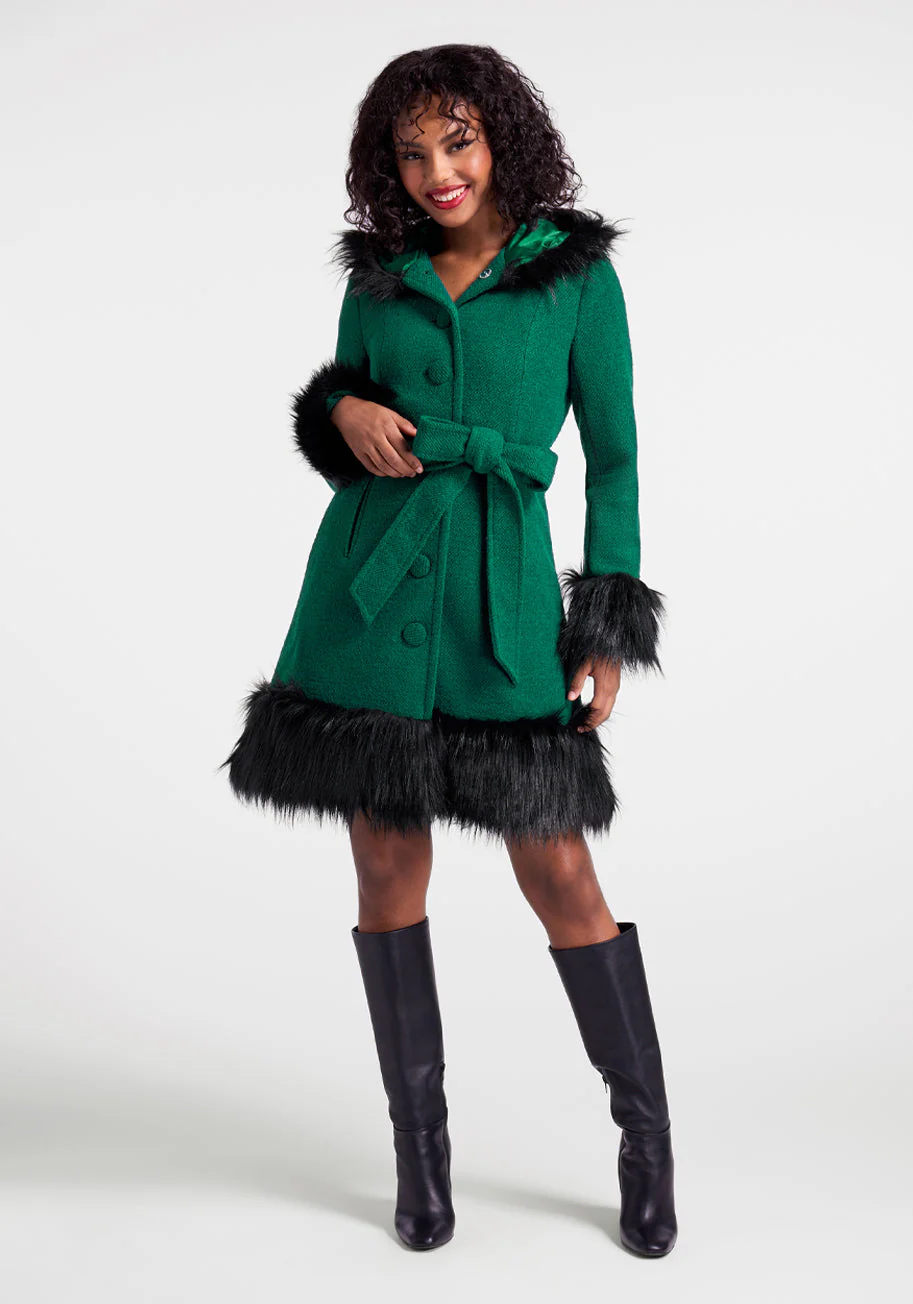 Woolen Wonderland Hooded Coat - Olabens
