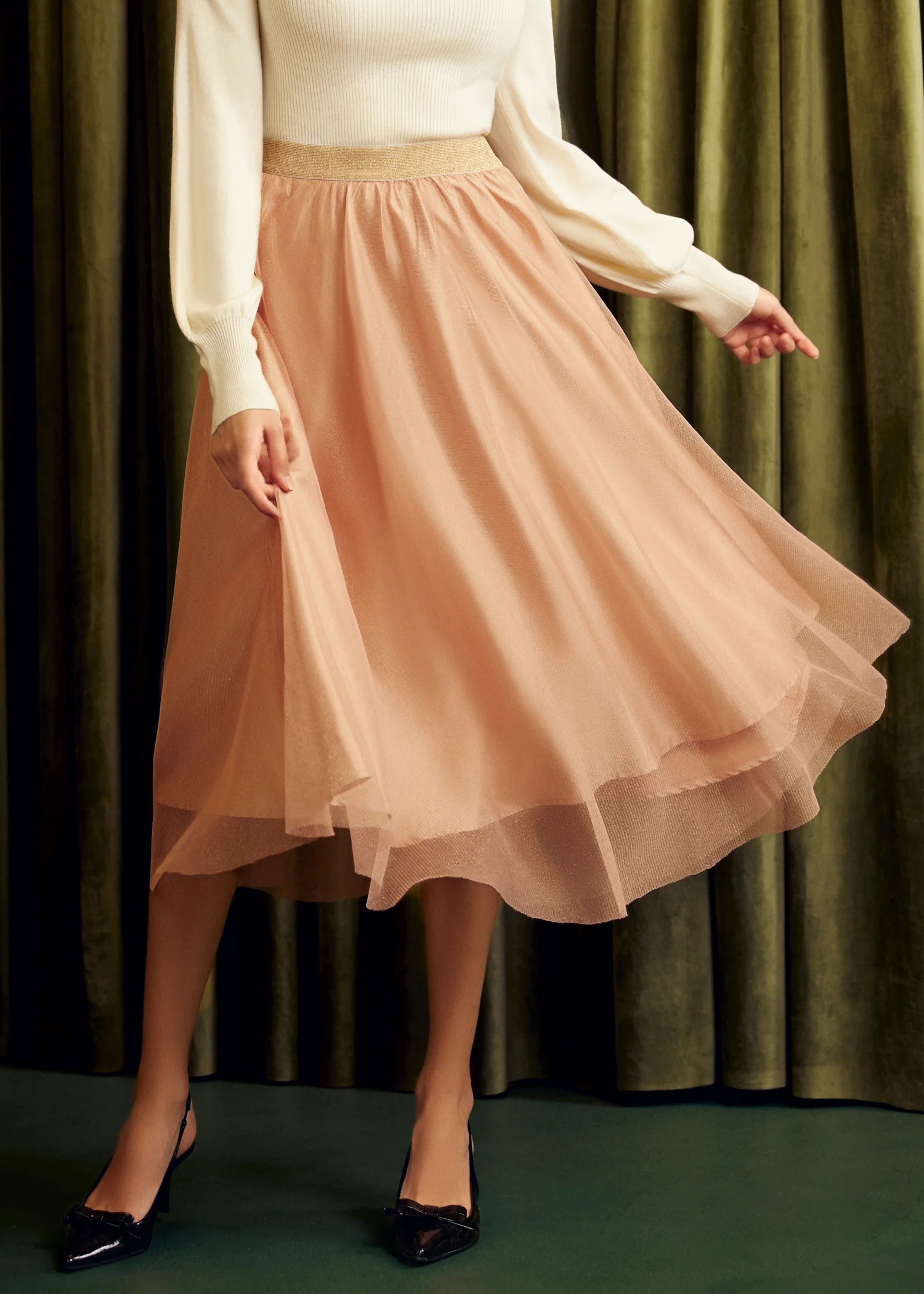 Time Capsule Tulle Midi Skirt - Olabens