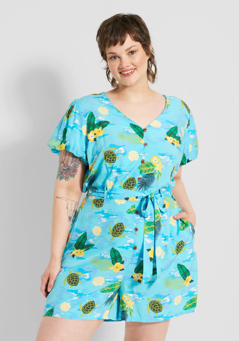 Isnyt X Collectif Sea Turtle Wave Romper - Olabens
