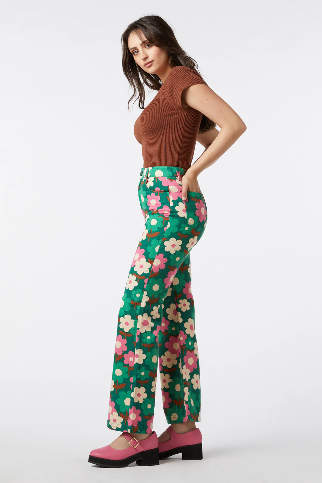 Renee Floral Flare Jean - Olabens