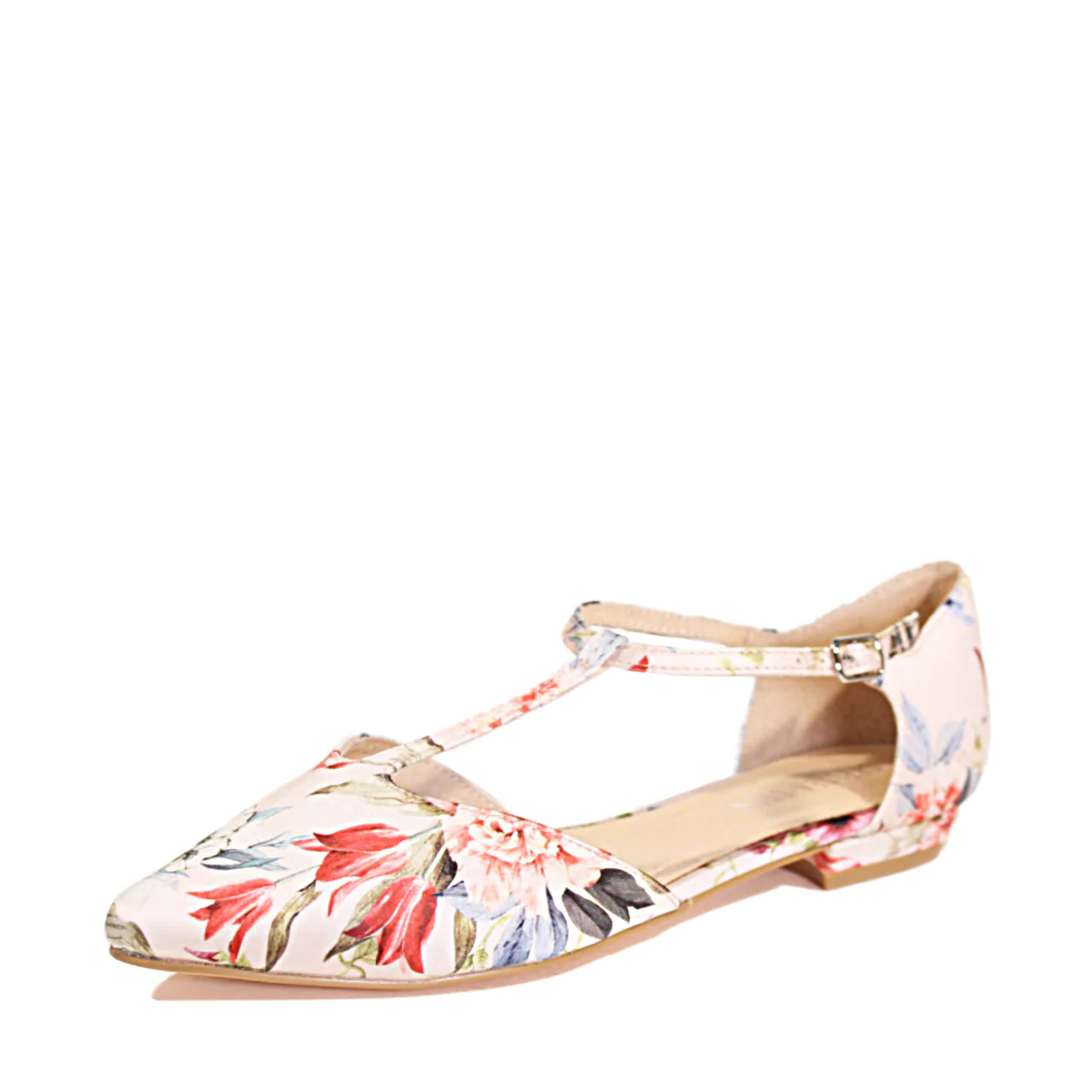 Garden Gingham T-Strap Flats - Olabens
