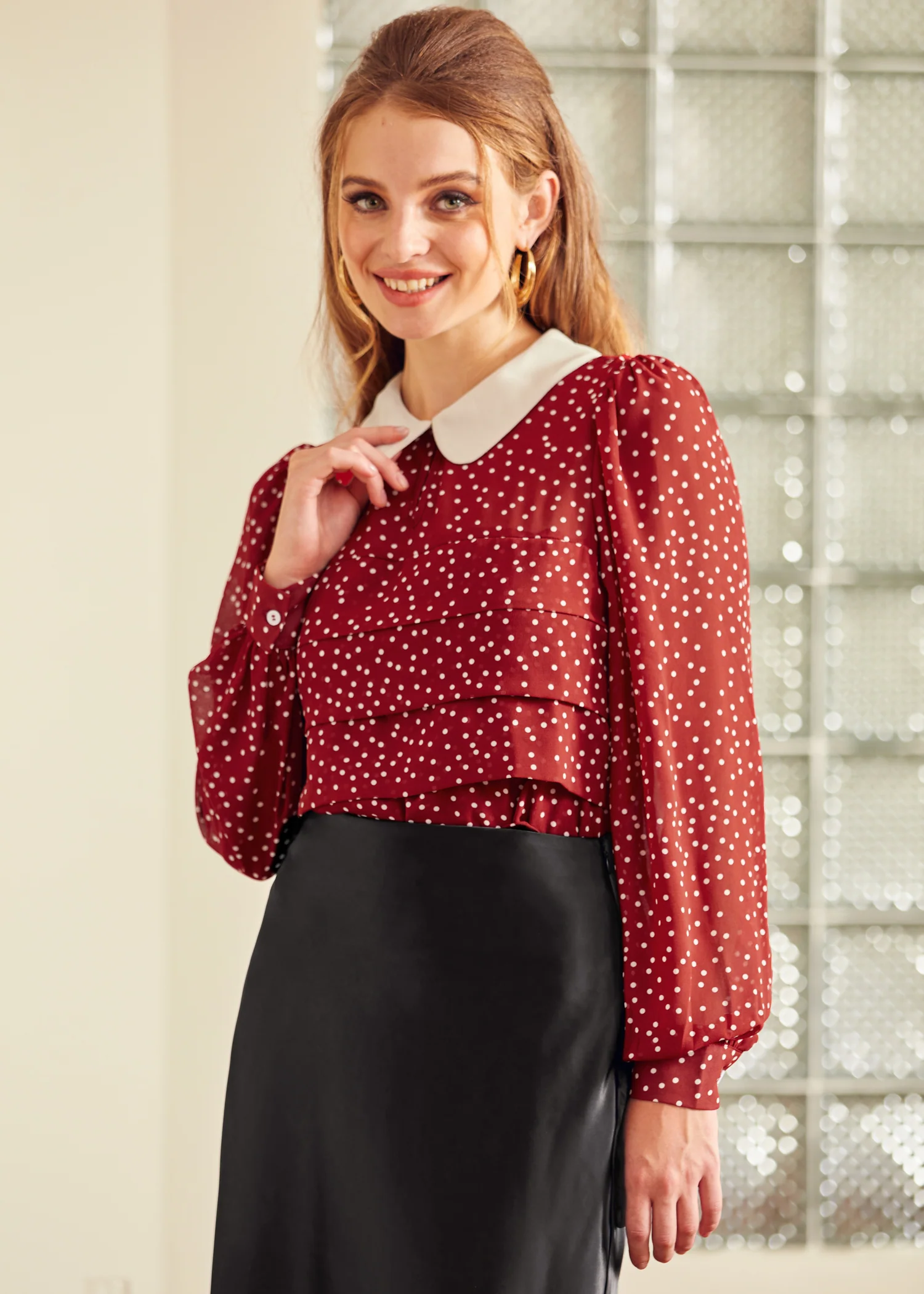 Essence of Every Era Pan Collar Blouse - Olabens