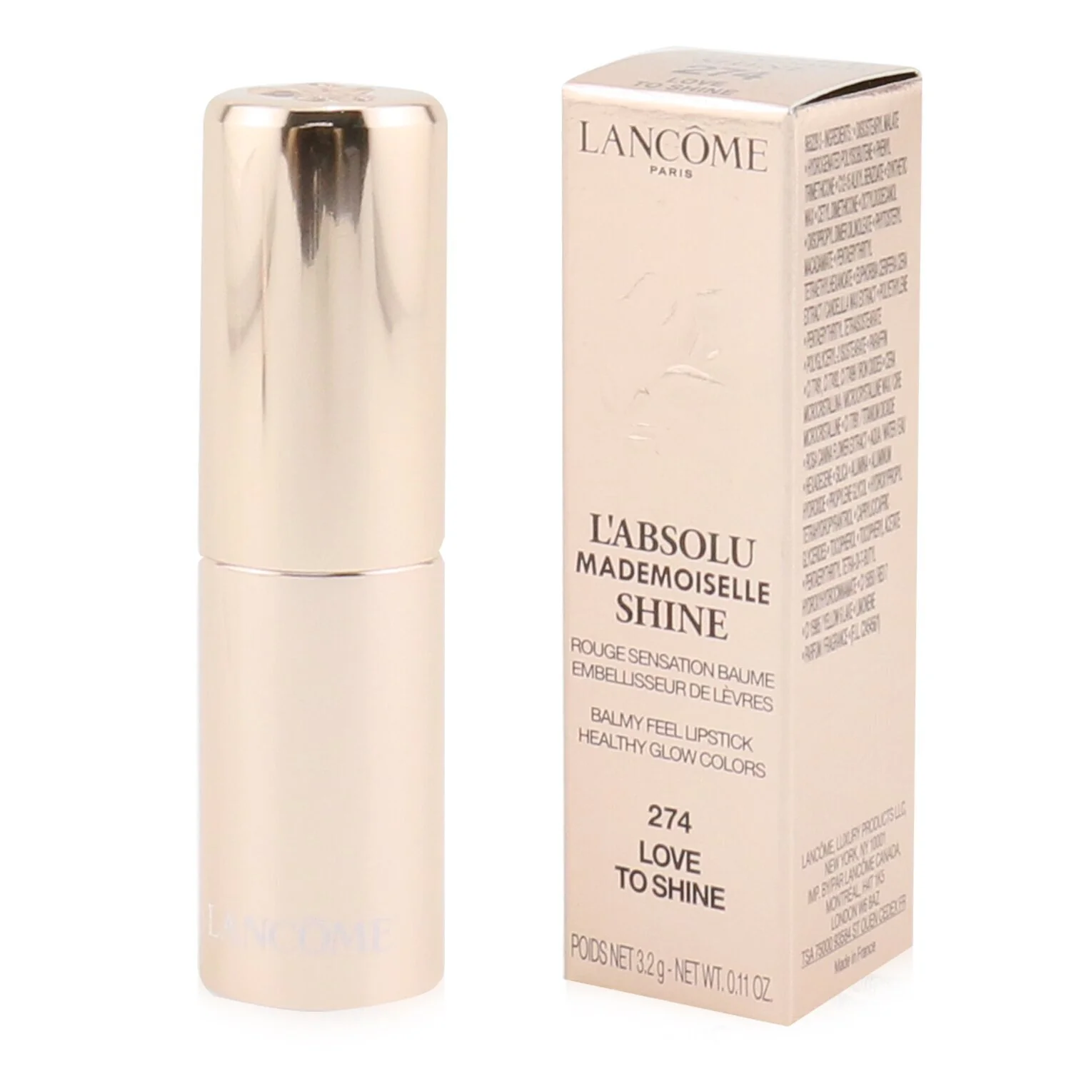 Lancome L'Absolu Mademoiselle Shine Balmy Feel Lipstick - # 274 Love To Shine  3.2g/0.11oz - Olabens