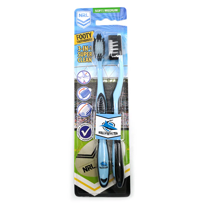 Nrl - 2pk-cronulla Sharks Toothbrushes - Olabens