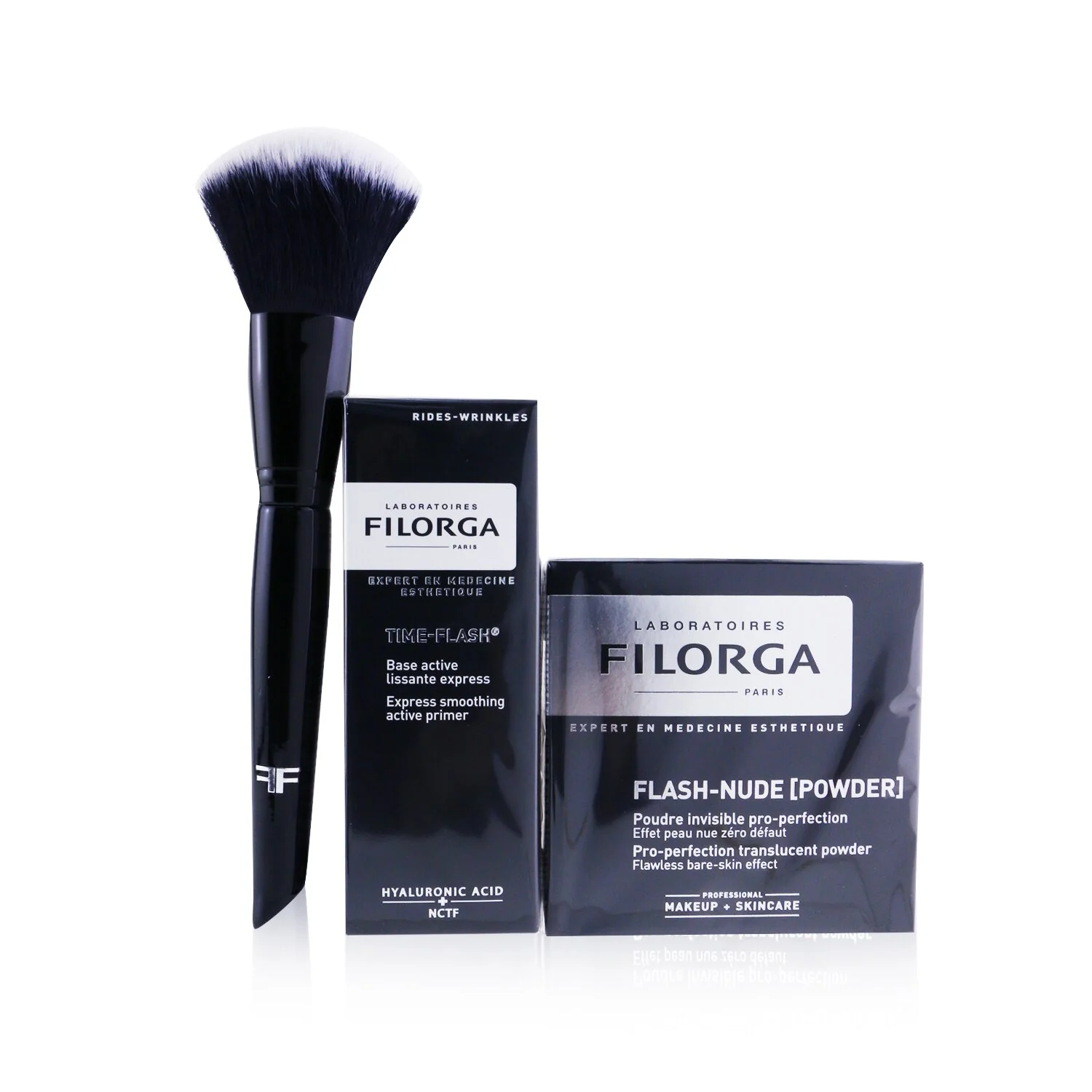 Filorga Flawless Bareskin Effect Active Make Up Kit (1x Primer + 1x Translucent Powder + 1x Make Up Brush)  3pcs - Olabens