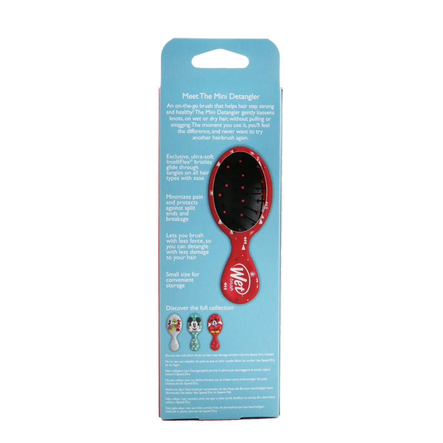 Wet Brush Mini Detangler Disney Classics - # Mickey & Minnie and Trees Red (Limited Edition)  1pc - Olabens