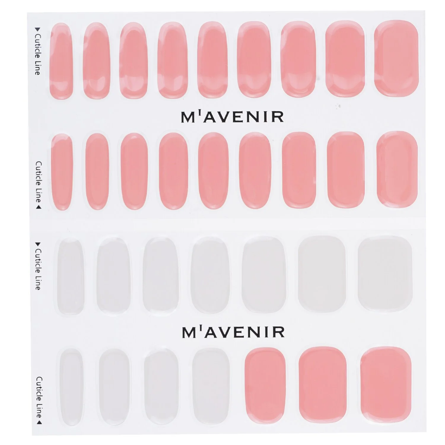 Mavenir Nail Sticker (Pink) - # Glass Soft Pink Nail  32pcs - Olabens