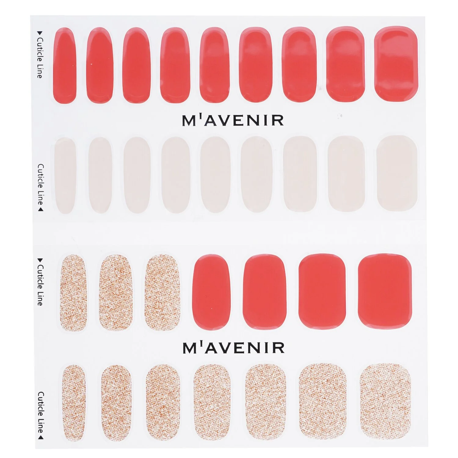Mavenir Nail Sticker (Pink) - # Brillante Rose Nail  32pcs - Olabens
