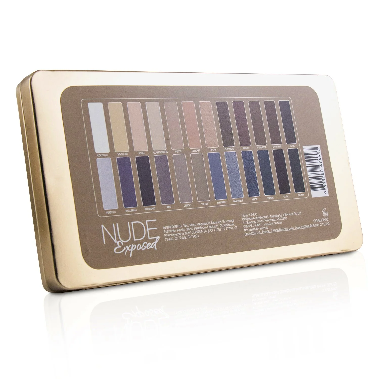 BYS Eyeshadow Palette (24x Eyeshadow, 2x Applicator) - Nude Exposed  24g/0.8oz - Olabens