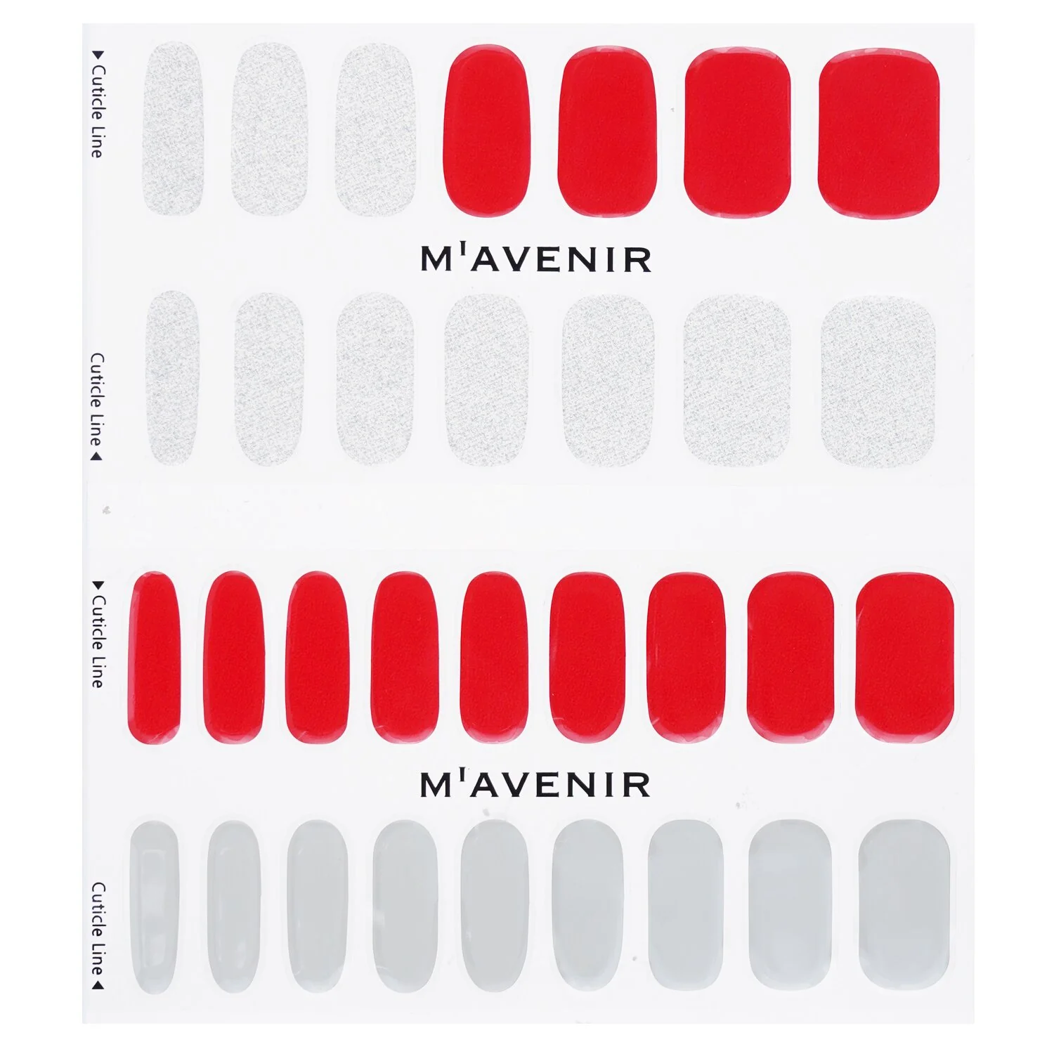 Mavenir Nail Sticker (Red) - # Brillante Cherry Nail  32pcs - Olabens