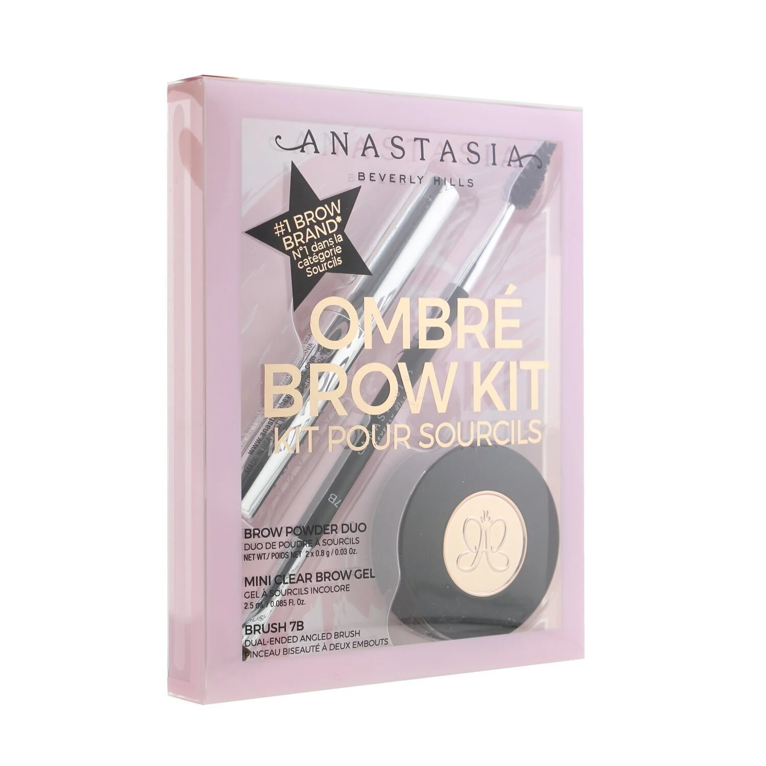 Anastasia Beverly Hills Ombre Brow Kit (Brow Powder Duo + Mini Clear Brow Gel + Brush 7B) - # Medium Brown  3pcs - Olabens