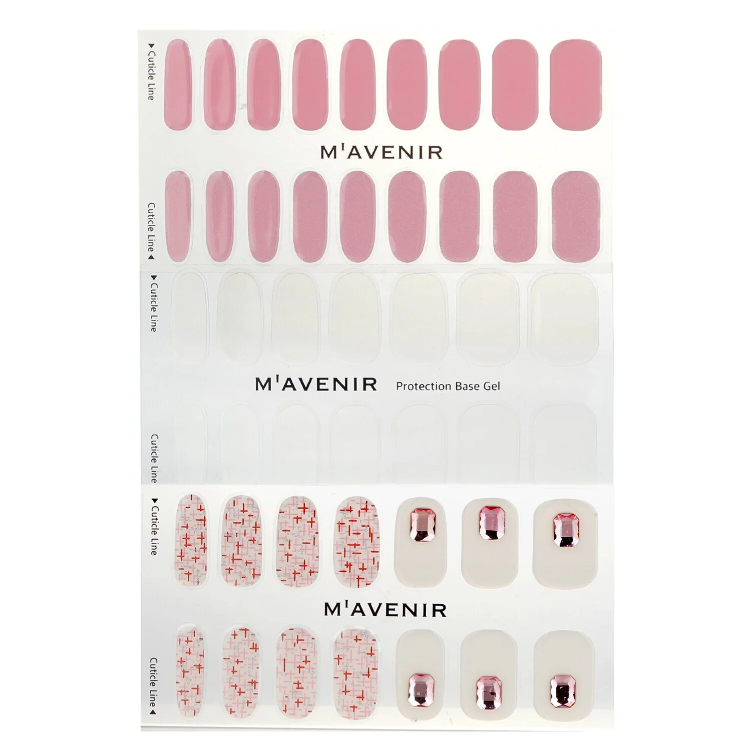 Mavenir Nail Sticker (Pink) - # Glass Soft Pink Nail  32pcs - Olabens