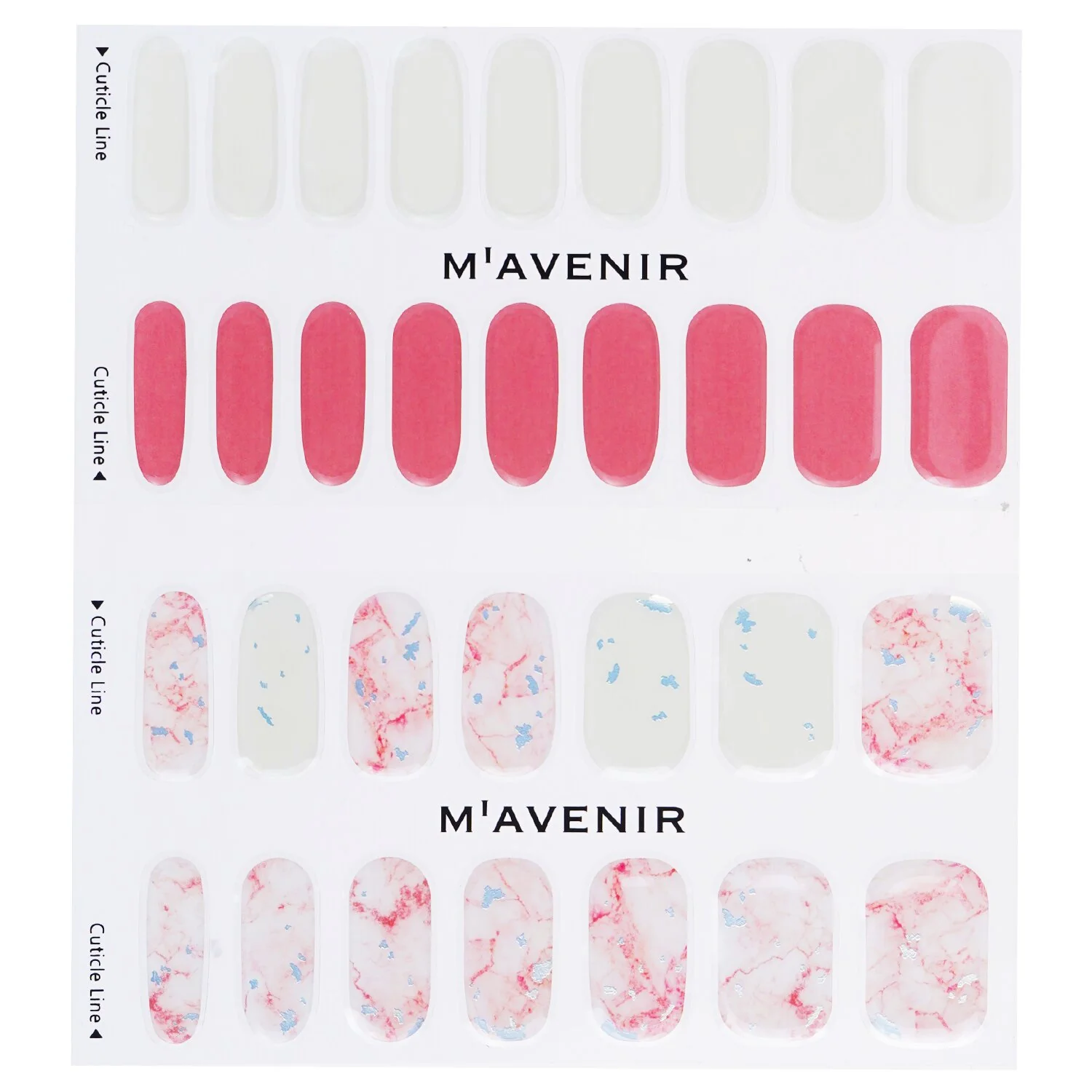 Mavenir Nail Sticker (Pink) - # Glass Soft Pink Nail  32pcs - Olabens