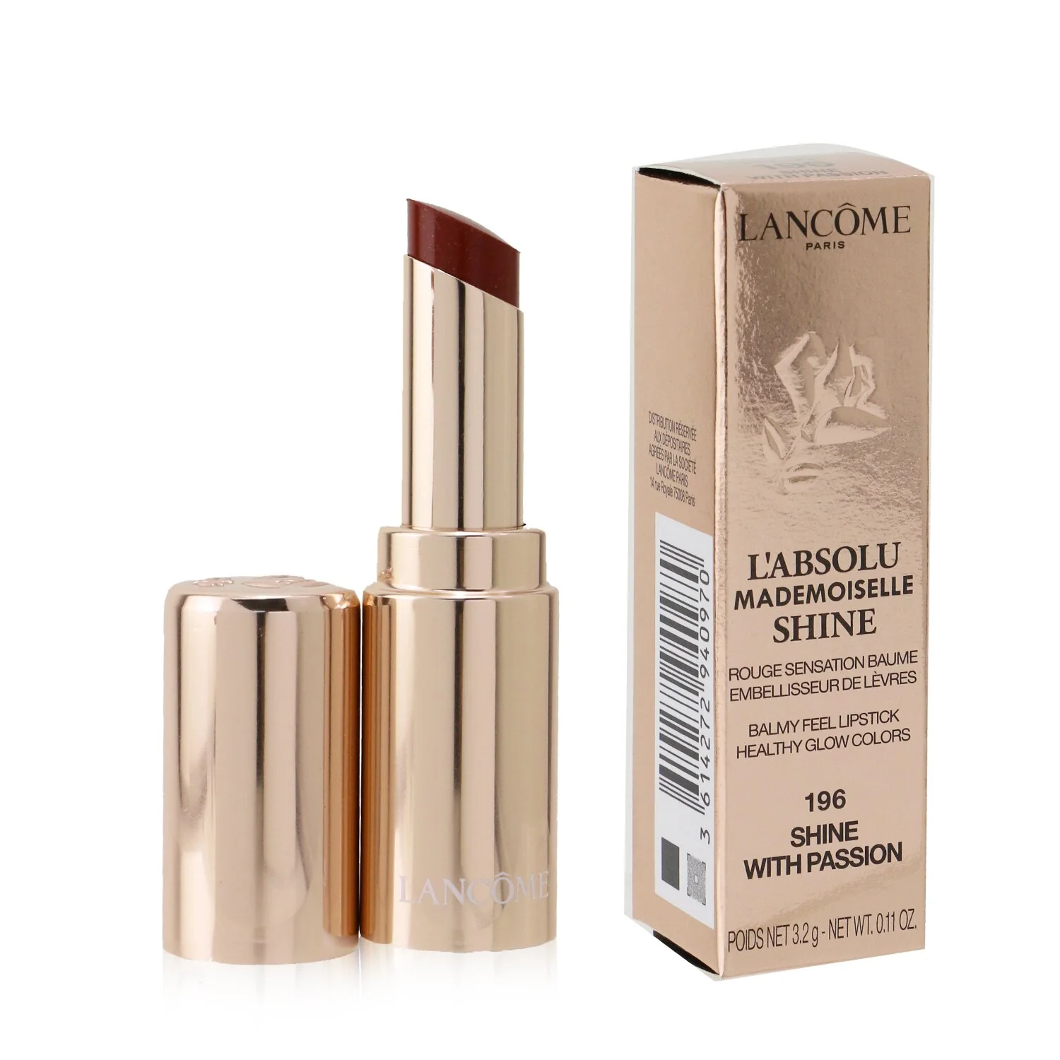 Lancome L'Absolu Mademoiselle Shine Balmy Feel Lipstick - # 274 Love To Shine  3.2g/0.11oz - Olabens