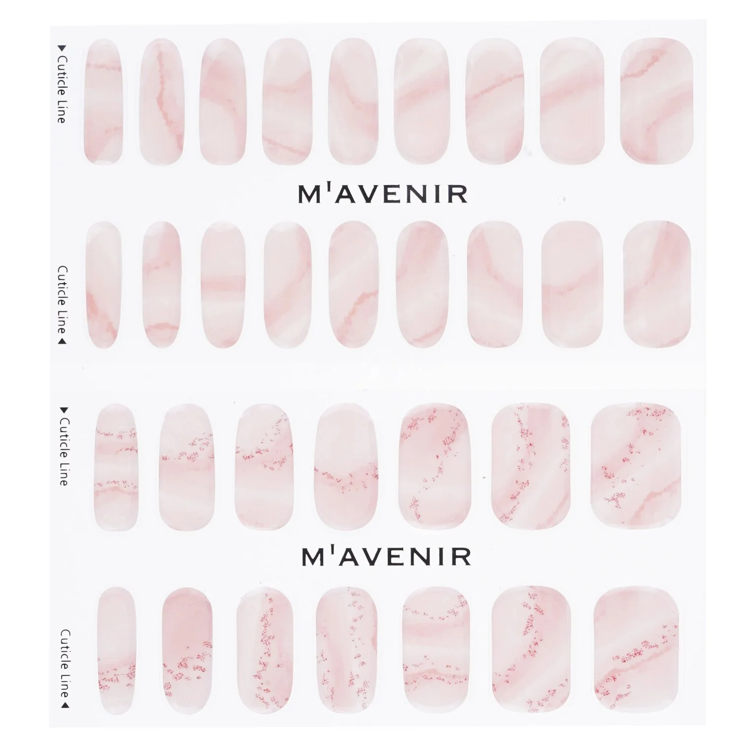 Mavenir Nail Sticker (Pink) - # Glass Soft Pink Nail  32pcs - Olabens