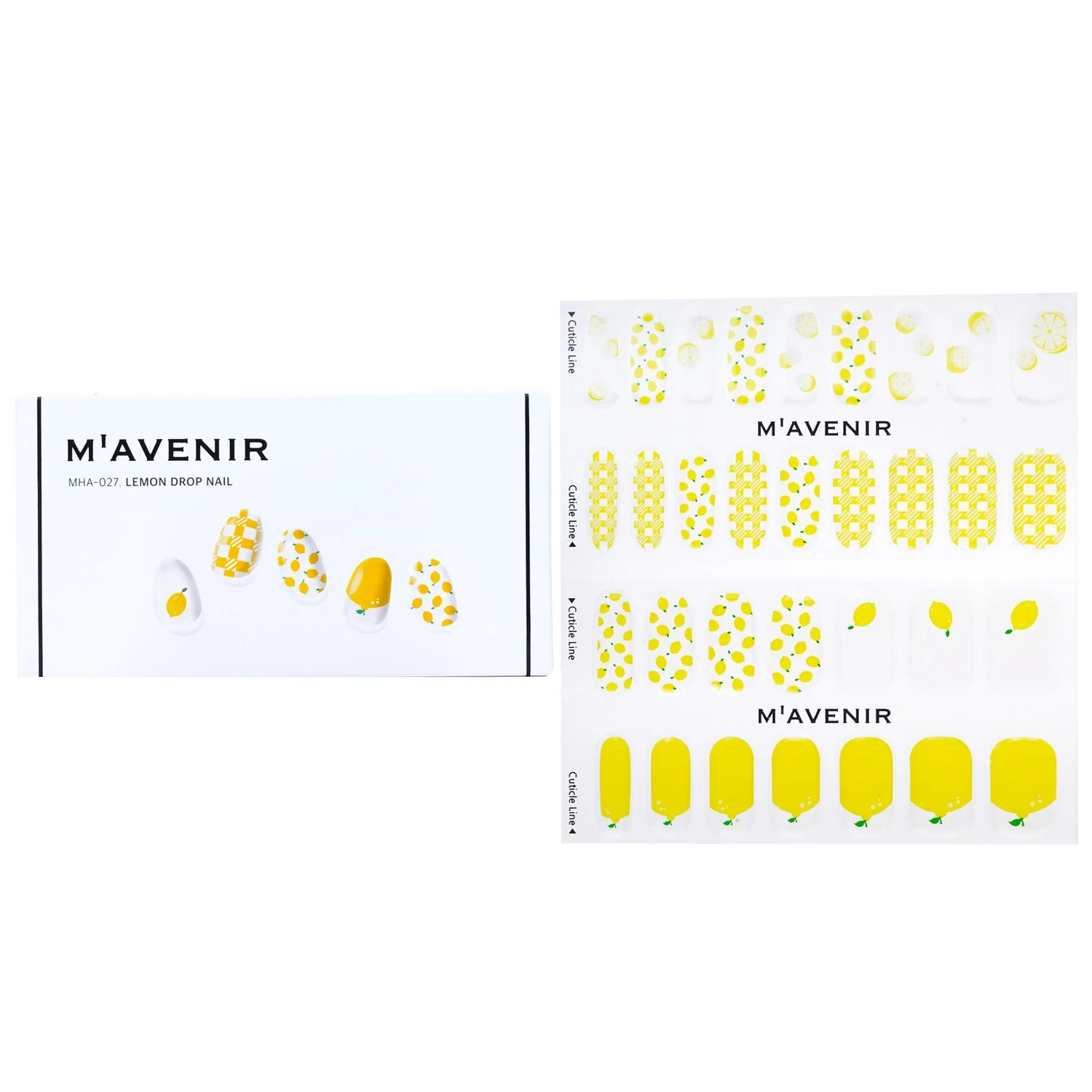 Mavenir Nail Sticker (Yellow) - # Lemon Drop Nail  32pcs - Olabens