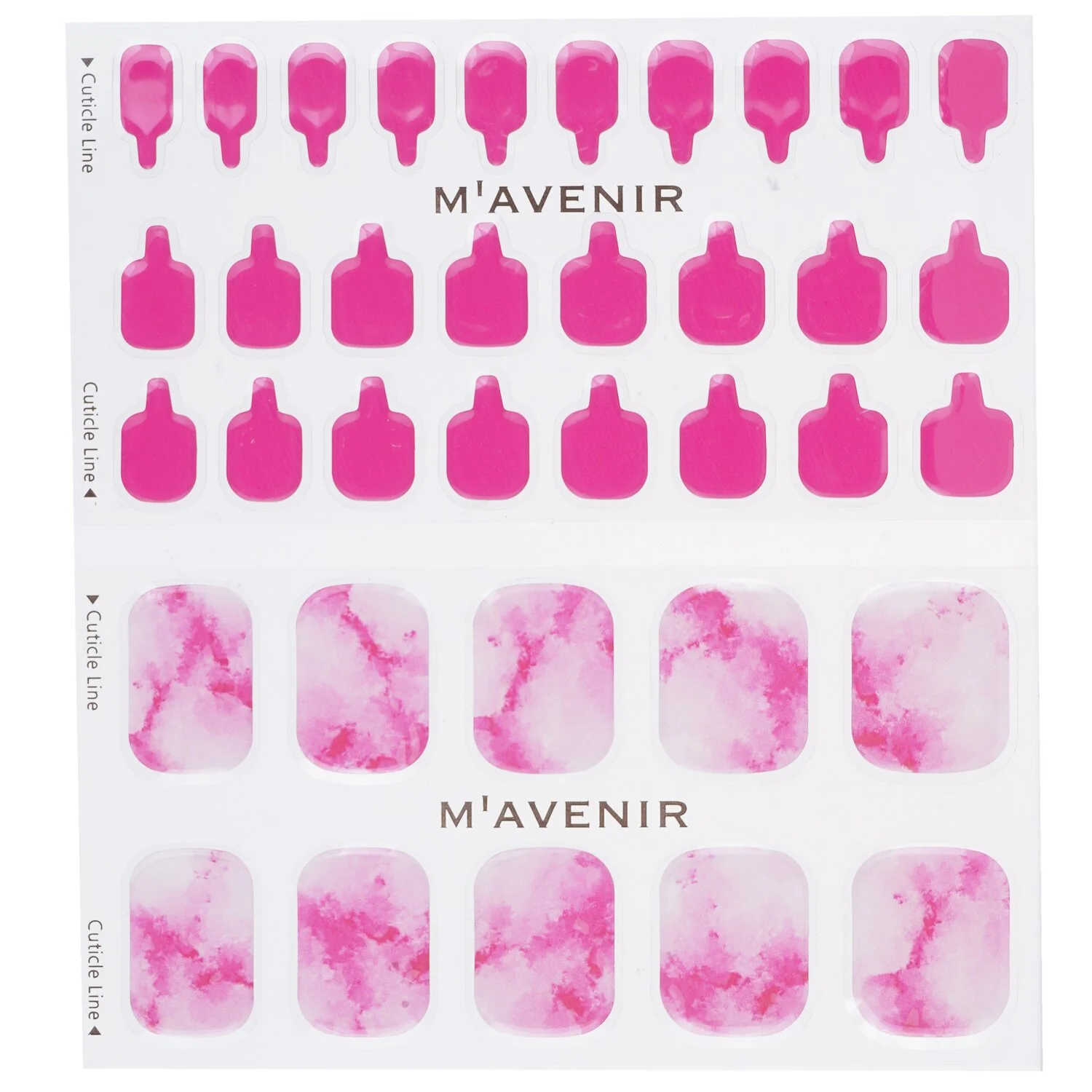 Mavenir Nail Sticker (Pink) - # Glass Soft Pink Nail  32pcs - Olabens