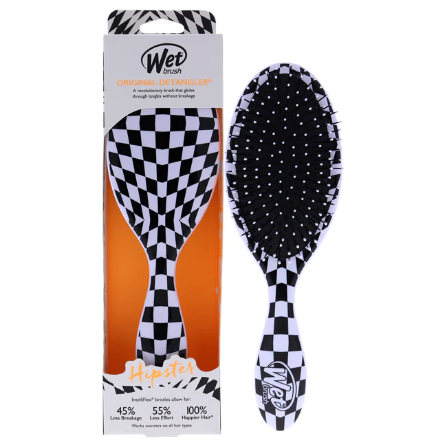 Wet Brush Original Detangler Brush - Hipster Checkers by Wet Brush for Unisex - 1 Pc Hair Brush - Olabens