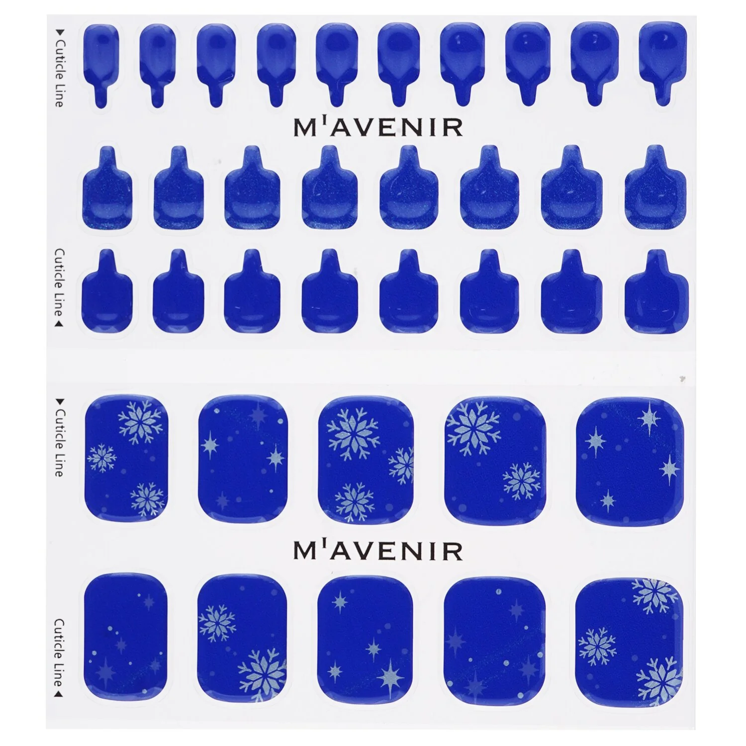 Mavenir Nail Sticker (Blue) - # Romantic Snow Night Pedi  36pcs - Olabens