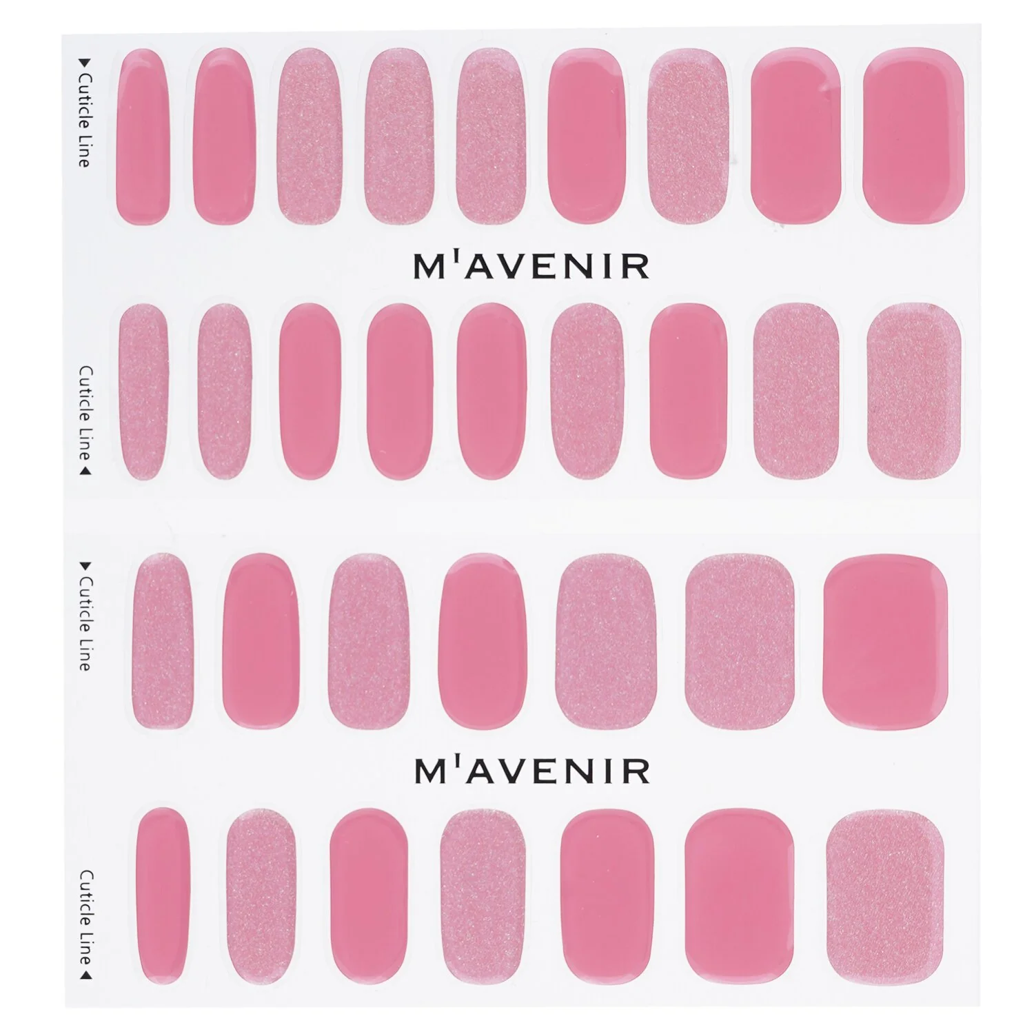 Mavenir Nail Sticker (Pink) - # Glass Soft Pink Nail  32pcs - Olabens