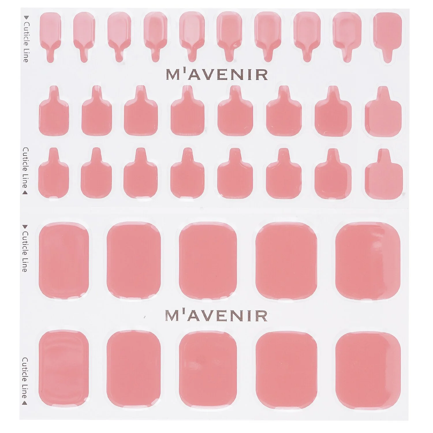 Mavenir Nail Sticker (Pink) - # Glass Soft Pink Nail  32pcs - Olabens