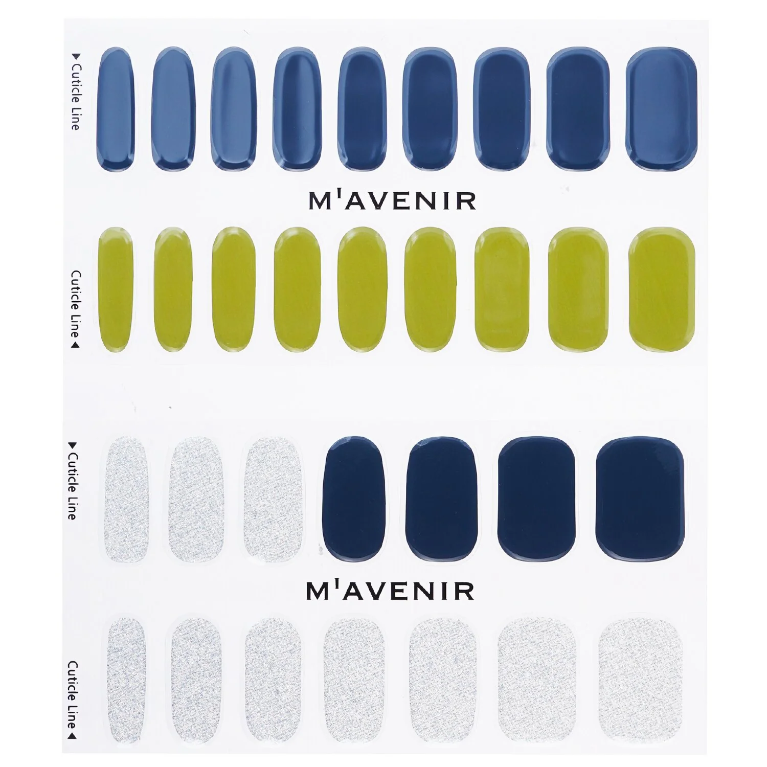 Mavenir Nail Sticker (Blue) - # Romantic Snow Night Pedi  36pcs - Olabens
