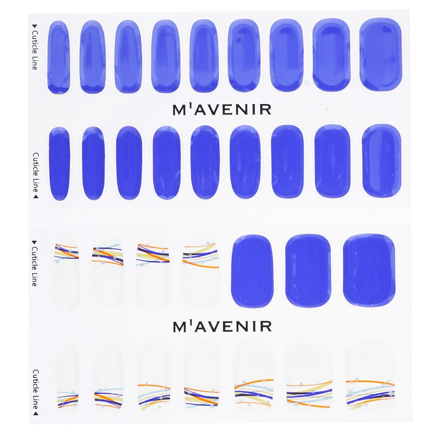 Mavenir Nail Sticker (Blue) - # Bright Road Night Nail  32pcs - Olabens