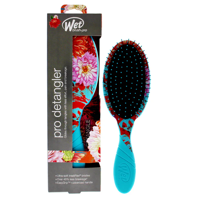 Wet Brush Pro Detangler Hyper Floral Brush - Teal by Wet Brush for Unisex - 1 Pc Hair Brush - Olabens
