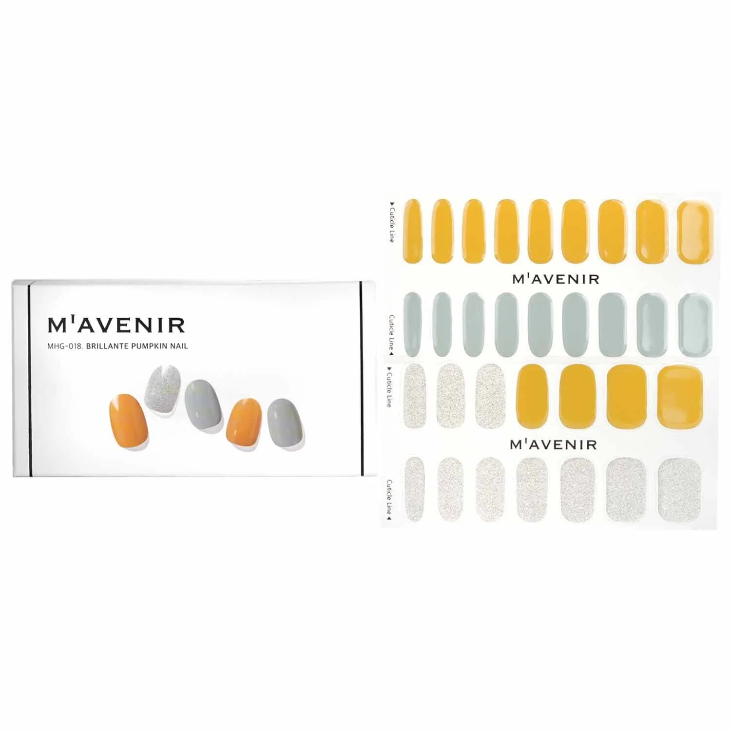 Mavenir Nail Sticker (Yellow) - # Brillante Pumpkin Nail  32pcs - Olabens