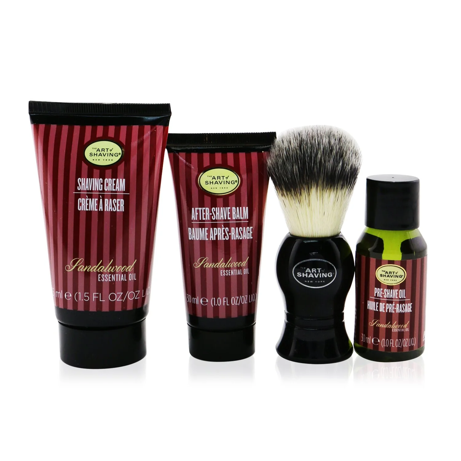 The Art Of Shaving The 4 Elements Of The Perfect Shave 4-Pieces Kit - Sandalwood: Pre-Shave Oil 30ml + Shaving Cream 45ml + After-Shave Balm 30ml + Shaving Brush  4pcs - Olabens