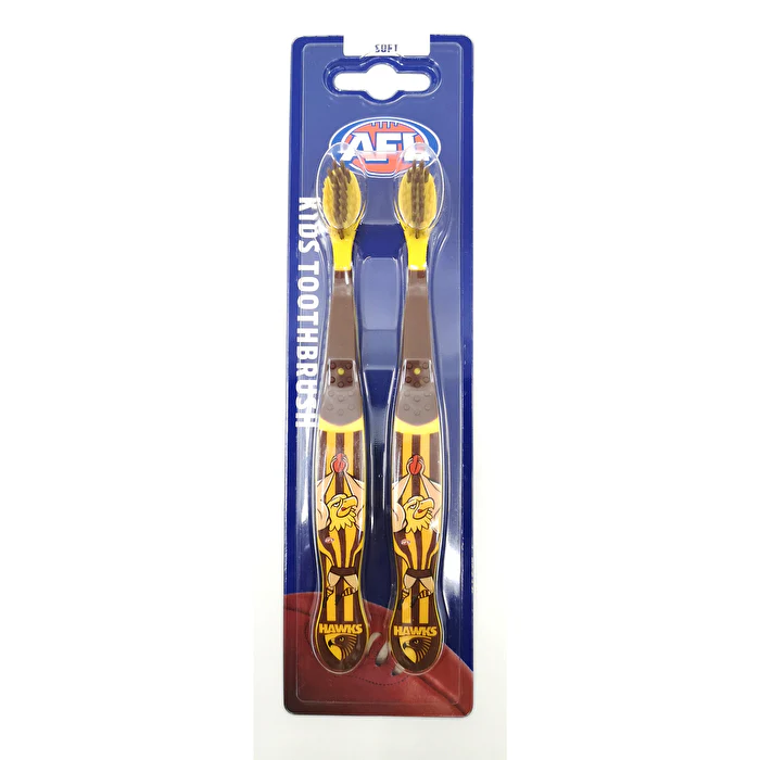 Afl Mascot Kids Toothbrush - Hawthorn 2 Pack - Olabens